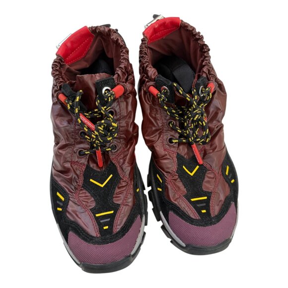 Like New RARE Raf Simons x Calvin Klein Burgundy Lace Up Sneakers - 8.5 - Picture 2 of 8